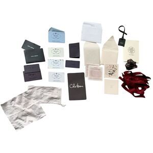 PRADA CHANEL GUCCI HERMES DIOR DESIGNER misc gift CARDS RIBBON TAGS LOT LUXURY
